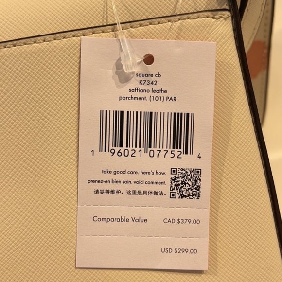 Kate Spade Staci Square Crossbody Saffiano Leather Parchment - Picture 8 of 16